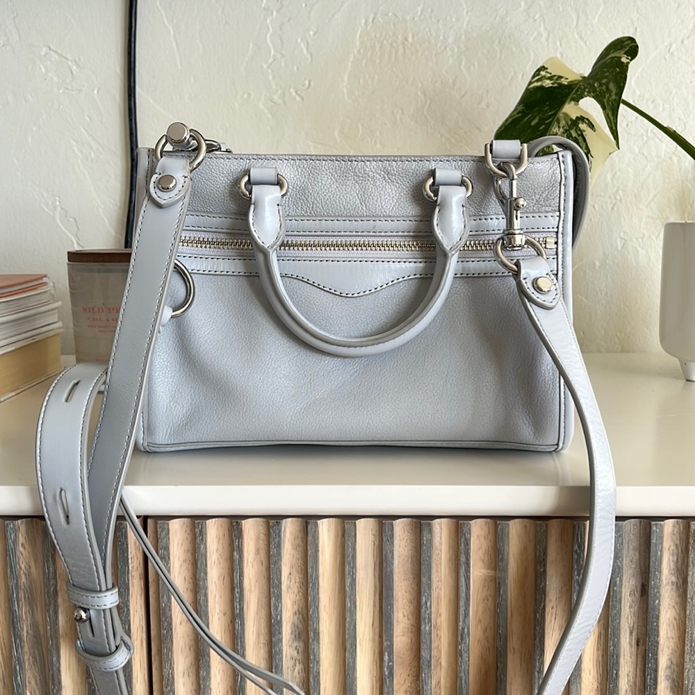 Rebecca Minkoff Micro Bedford Zip Satchel Ice Grey